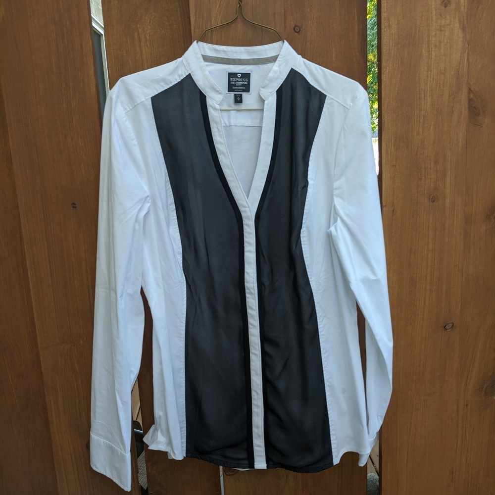 Express essential mesh paneled buttondown